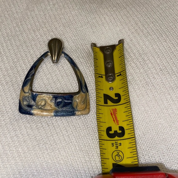 Blue and Gold Earrings - Picture 2 of 2